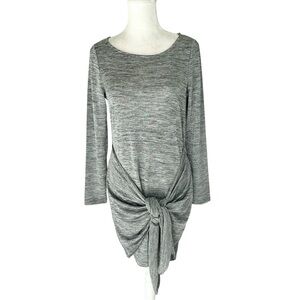Sport The Kooples gray mini dress long sleeves tie knot skirt 3/8/large